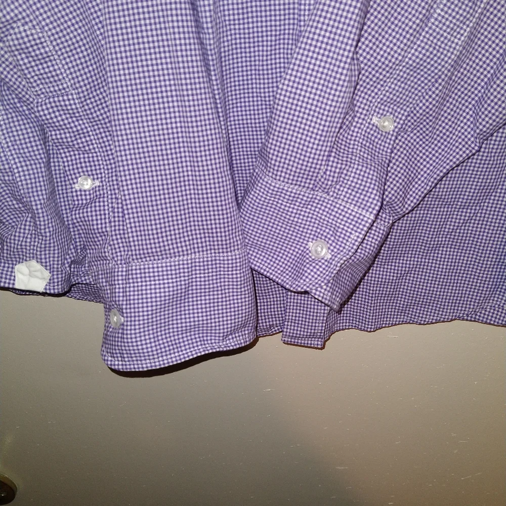 J. Crew Purple Gingham Long Sleeve Shirt Men’s size L Slim fit